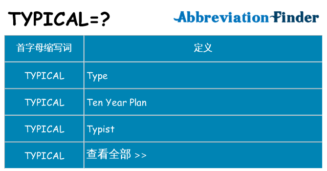 typical 代表什么