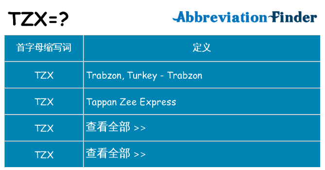 tzx 代表什么