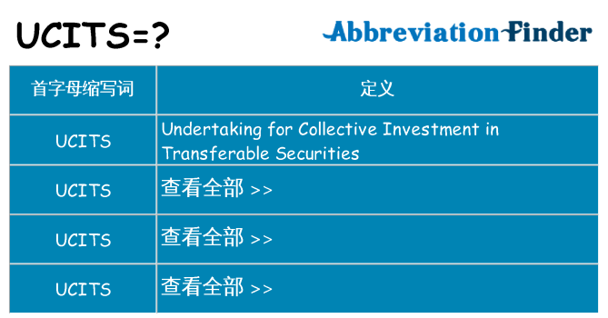 ucits 代表什么