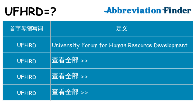 ufhrd 代表什么