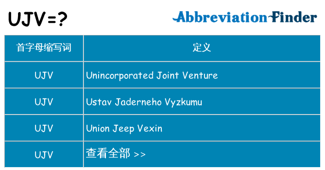ujv 代表什么