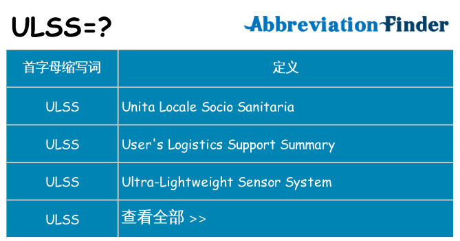 ulss 代表什么
