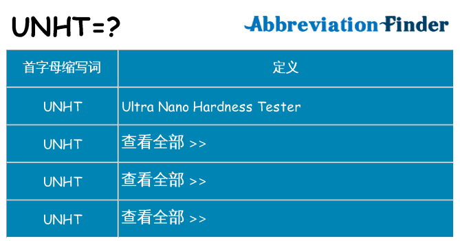unht 代表什么