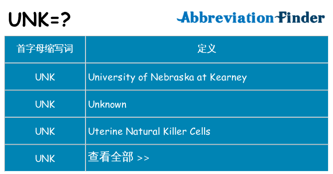 unk 代表什么