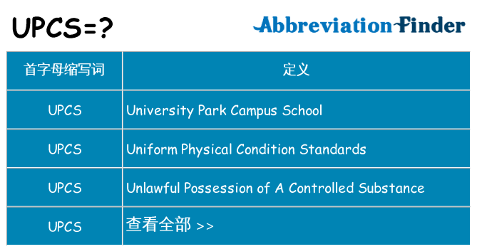 upcs 代表什么