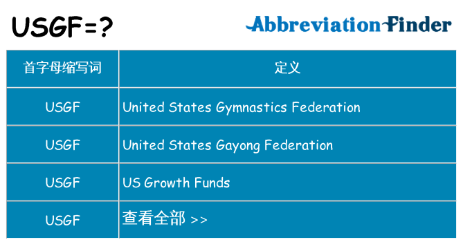 usgf 代表什么