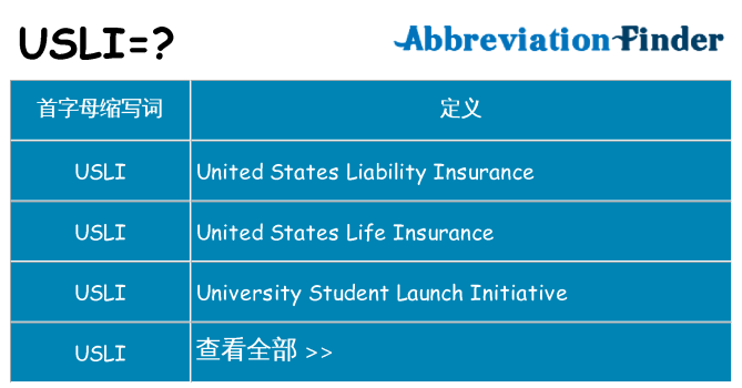 usli 代表什么