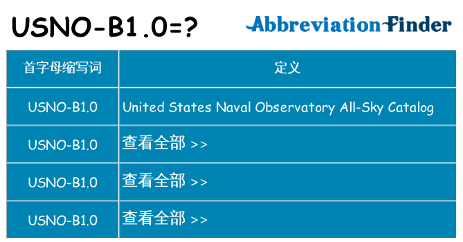 usno-b1-0 代表什么