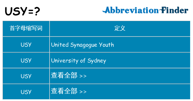 usy 代表什么