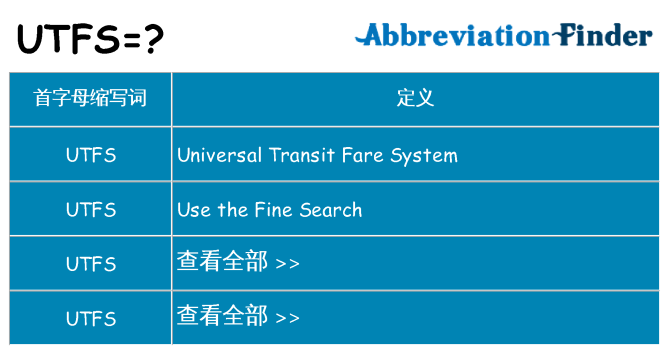 utfs 代表什么