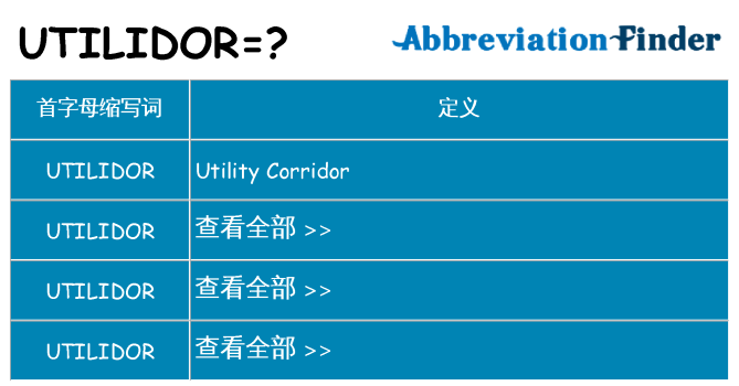 utilidor 代表什么