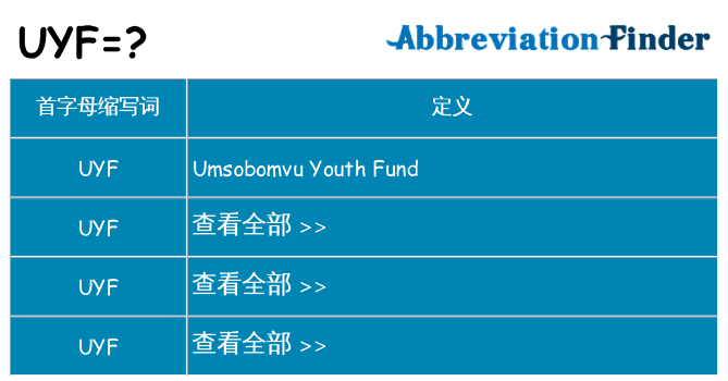 uyf 代表什么