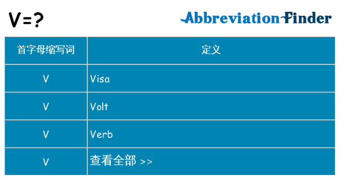 v 代表什么