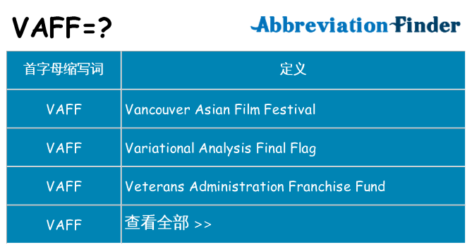 vaff 代表什么