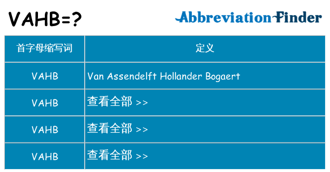 vahb 代表什么
