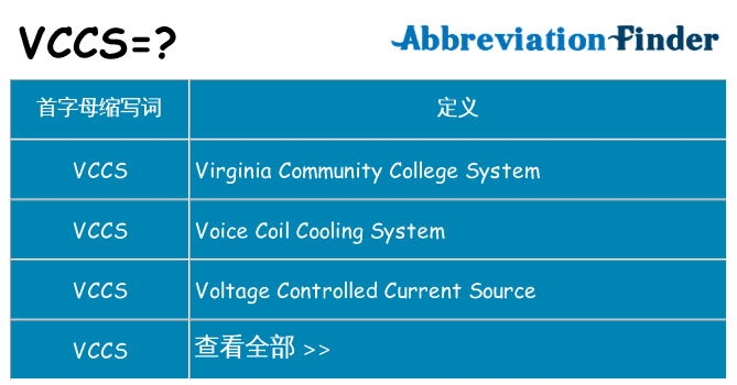vccs 代表什么