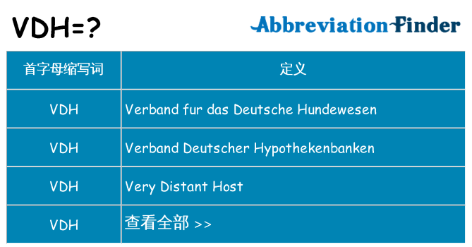 vdh 代表什么