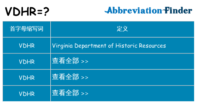 vdhr 代表什么