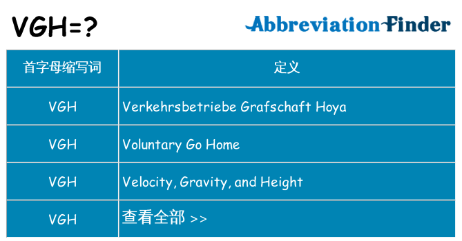 vgh 代表什么