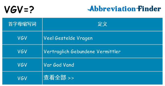 vgv 代表什么
