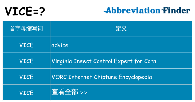 vice 代表什么