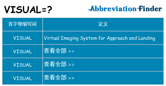visual 代表什么
