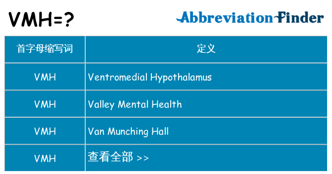 vmh 代表什么