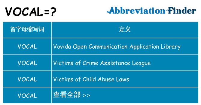 vocal 代表什么