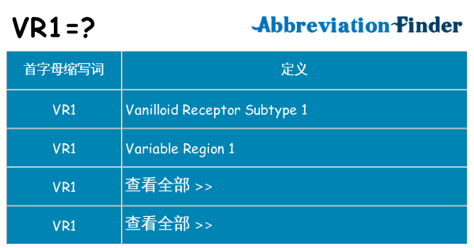vr1 代表什么