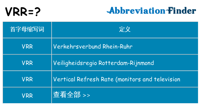vrr 代表什么