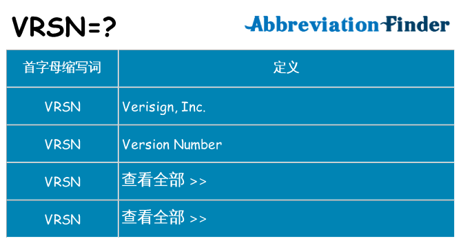vrsn 代表什么