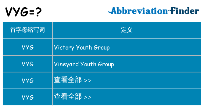 vyg 代表什么