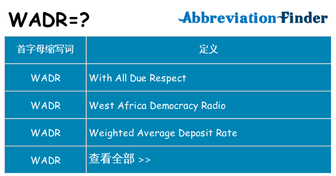 wadr 代表什么