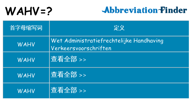 wahv 代表什么