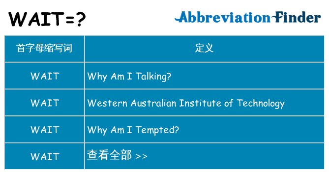 wait 代表什么