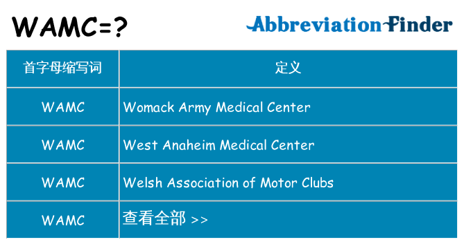 wamc 代表什么