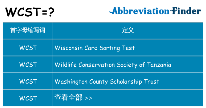 wcst 代表什么