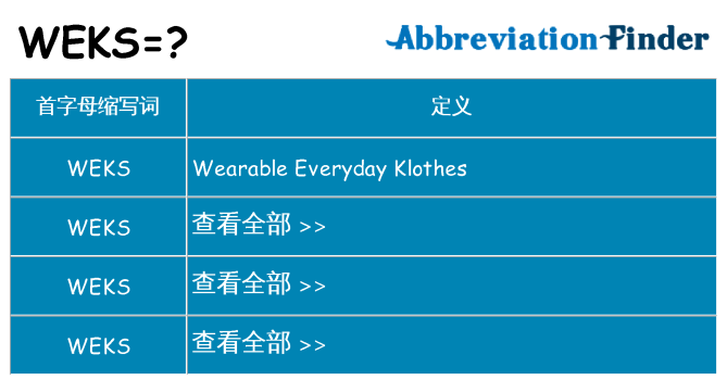 weks 代表什么