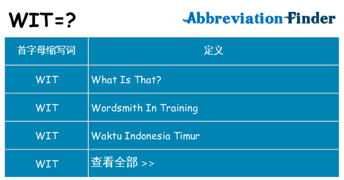 wit 代表什么