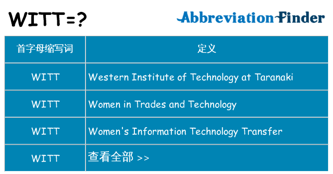 witt 代表什么