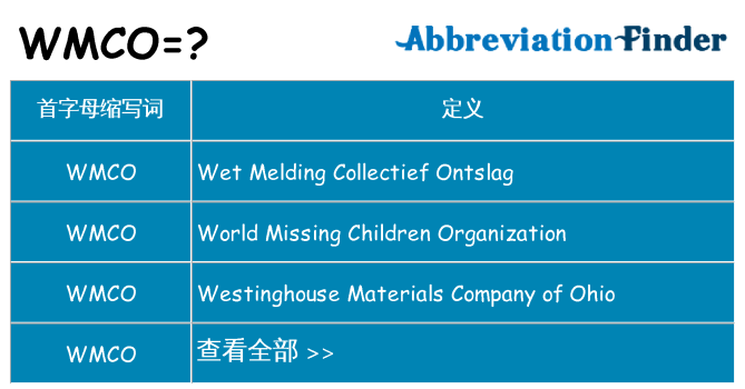 wmco 代表什么