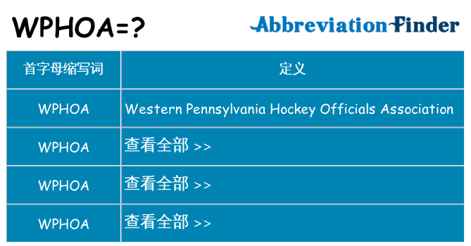 wphoa 代表什么