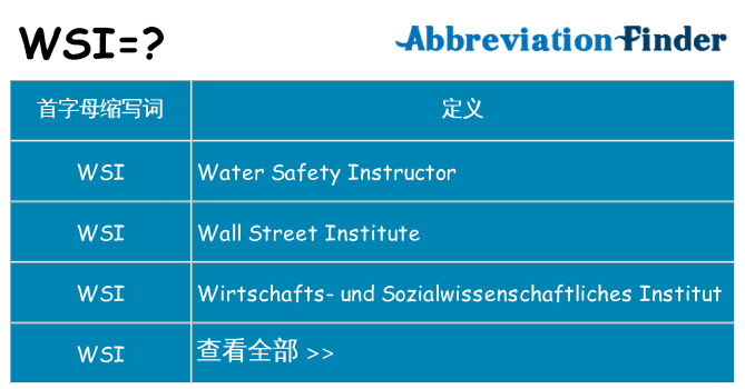 wsi 代表什么
