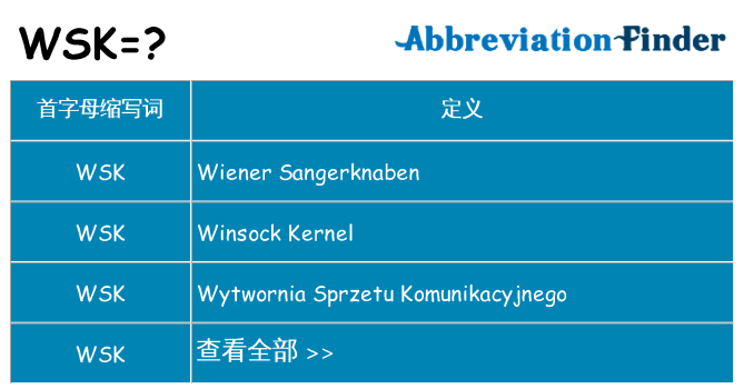 wsk 代表什么