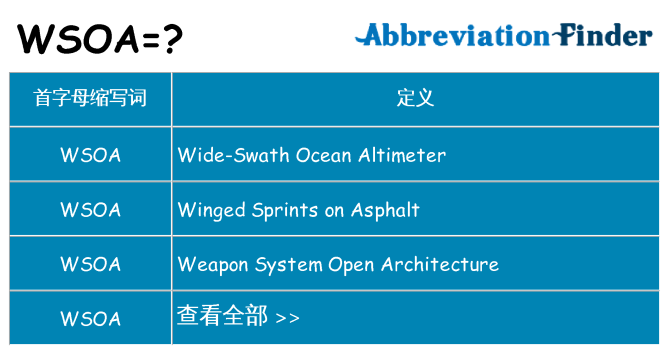 wsoa 代表什么