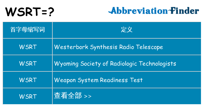 wsrt 代表什么