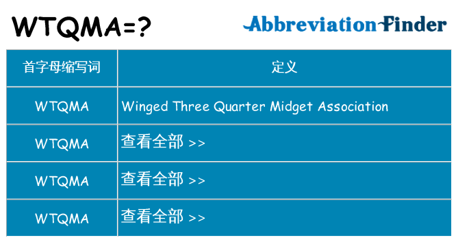 wtqma 代表什么