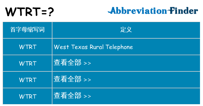 wtrt 代表什么