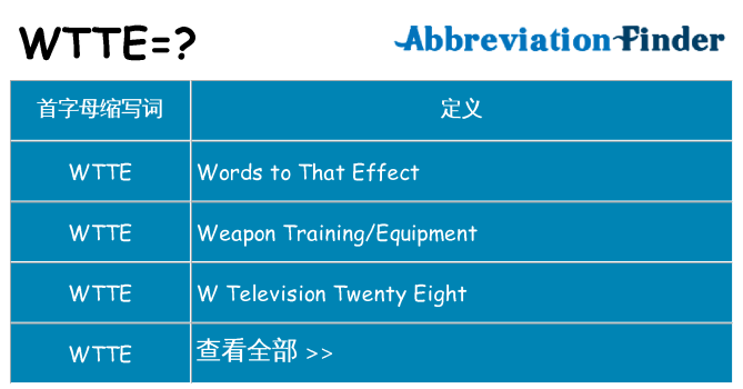 wtte 代表什么