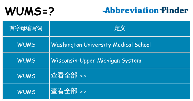 wums 代表什么